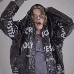 PU复古印花衬衫外套